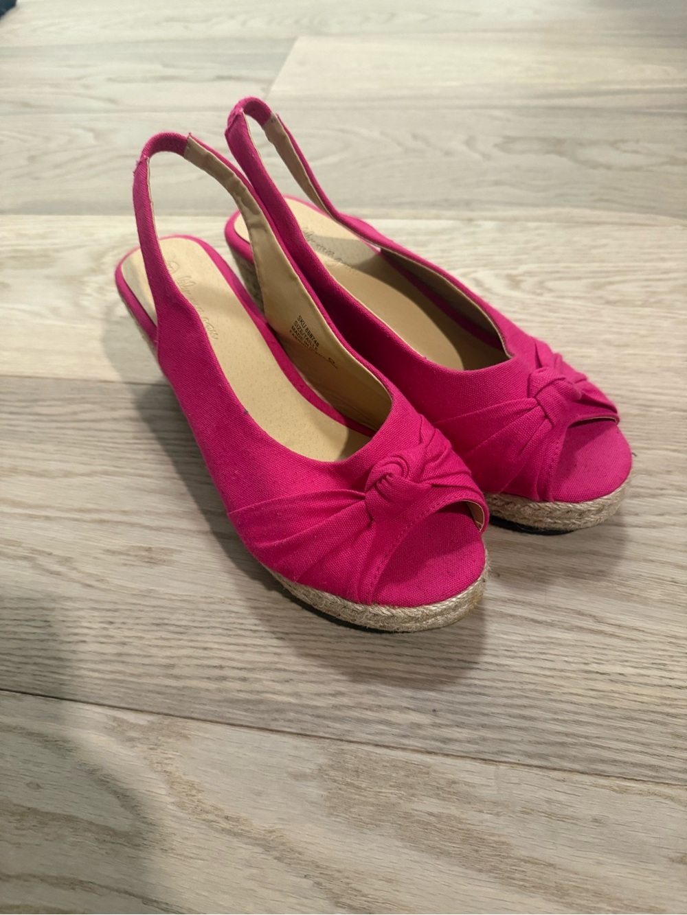 Women’s Pink Slingback Espadrille Wedge Sandals